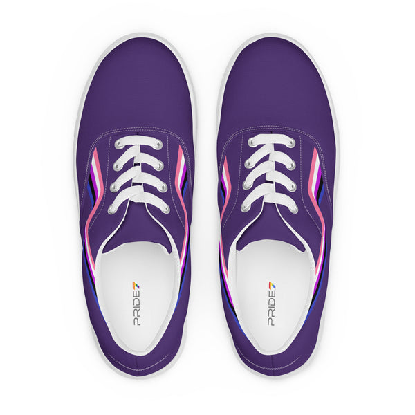 Original Genderfluid Pride Colors Purple Lace-up Shoes - Women Sizes