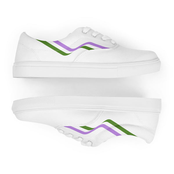 Original Genderqueer Pride Colors White Lace-up Shoes - Women Sizes