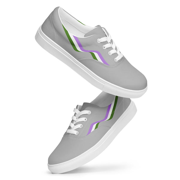 Original Genderqueer Pride Colors Gray Lace-up Shoes - Women Sizes