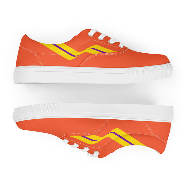 Original Intersex Pride Colors Orange Lace-up Shoes - Women Sizes