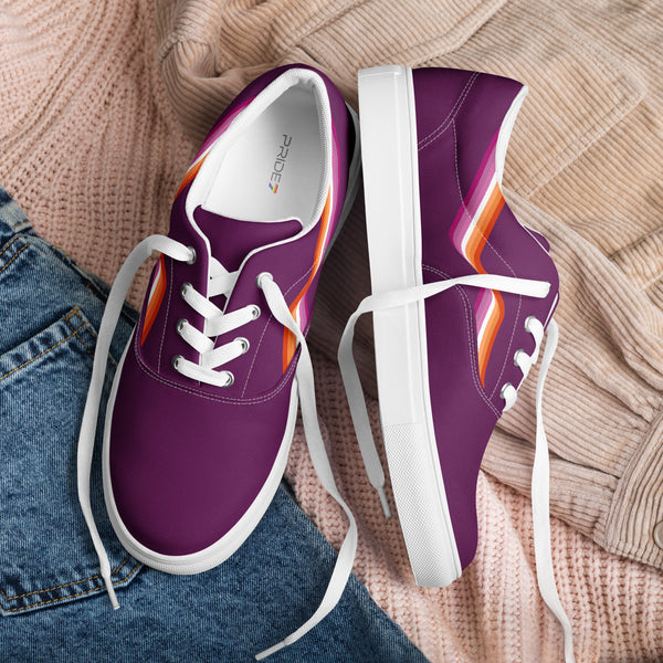 Original Lesbian Pride Colors Purple Lace-up Shoes - Women Sizes