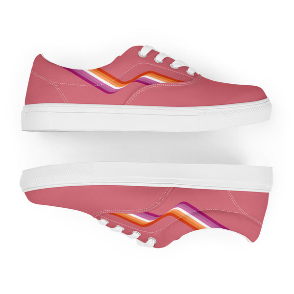 Original Lesbian Pride Colors Pink Lace-up Shoes - Women Sizes