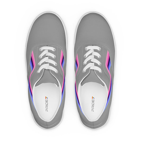 Original Omnisexual Pride Colors Gray Lace-up Shoes - Women Sizes