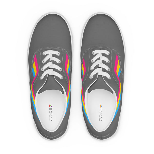 Original Pansexual Pride Colors Gray Lace-up Shoes - Women Sizes