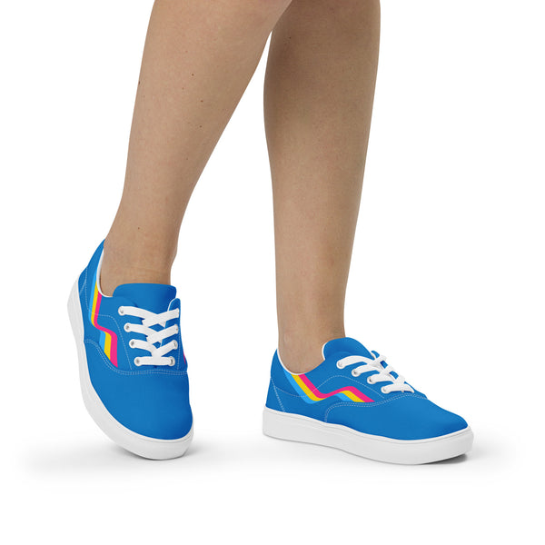 Original Pansexual Pride Colors Blue Lace-up Shoes - Women Sizes