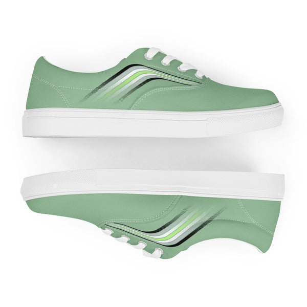 Trendy Agender Pride Colors Green Lace-up Shoes - Women Sizes
