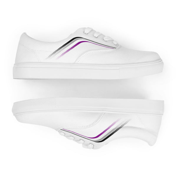 Trendy Asexual Pride Colors White Lace-up Shoes - Women Sizes
