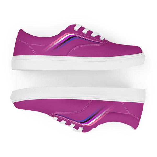 Trendy Genderfluid Pride Colors Fuchsia Lace-up Shoes - Women Sizes