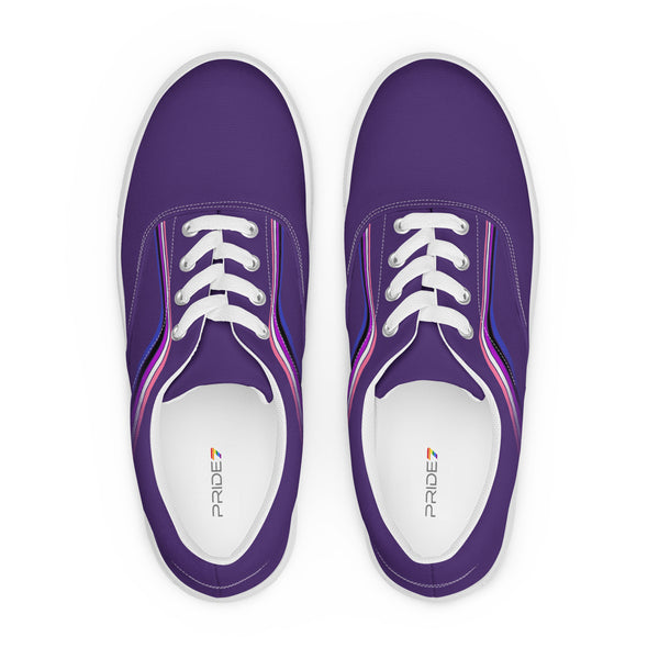 Trendy Genderfluid Pride Colors Purple Lace-up Shoes - Women Sizes