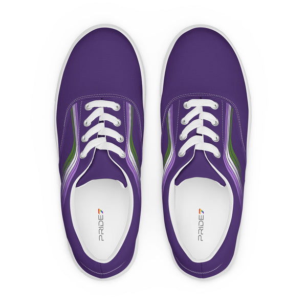 Trendy Genderqueer Pride Colors Purple Lace-up Shoes - Women Sizes