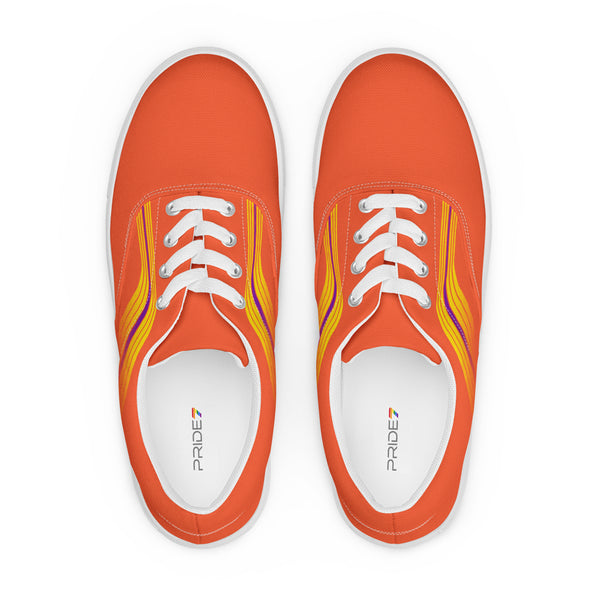Trendy Intersex Pride Colors Orange Lace-up Shoes - Women Sizes