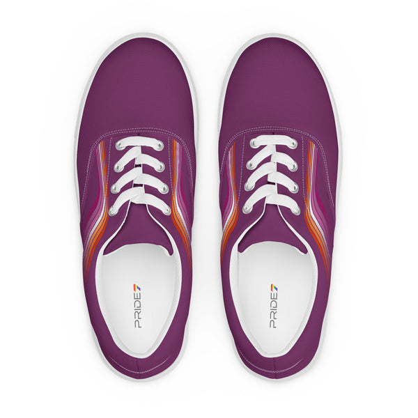 Trendy Lesbian Pride Colors Purple Lace-up Shoes - Women Sizes