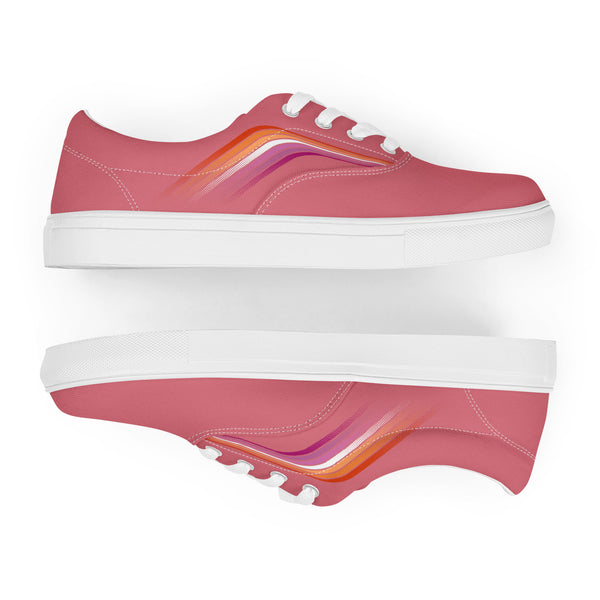 Trendy Lesbian Pride Colors Pink Lace-up Shoes - Women Sizes