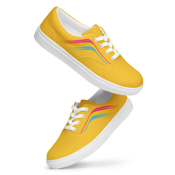 Trendy Pansexual Pride Colors Yellow Lace-up Shoes - Women Sizes