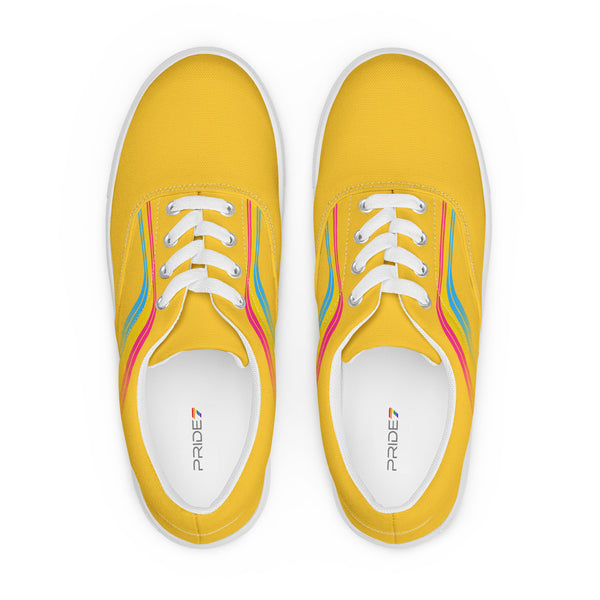 Trendy Pansexual Pride Colors Yellow Lace-up Shoes - Women Sizes