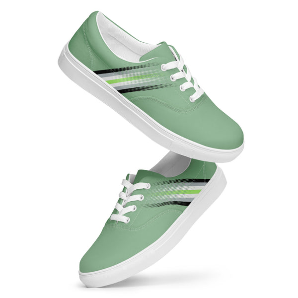 Agender Pride Colors Modern Green Lace-up Shoes - Women Sizes