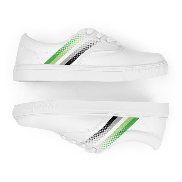 Aromantic Pride Colors Modern White Lace-up Shoes - Women Sizes