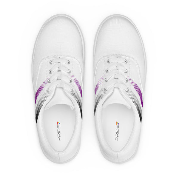 Asexual Pride Colors Modern White Lace-up Shoes - Women Sizes