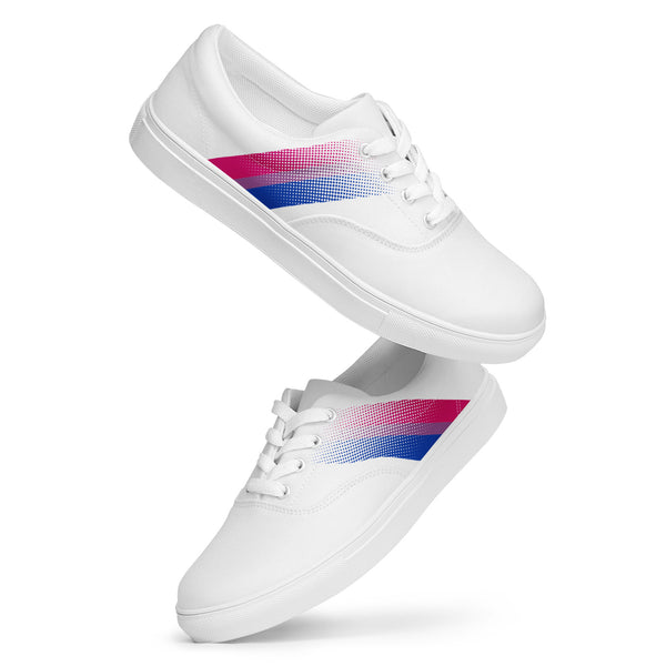 Bisexual Pride Colors Modern White Lace-up Shoes - Women Sizes