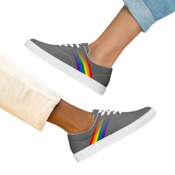 Gay Pride Colors Modern Gray Lace-up Shoes - Women Sizes