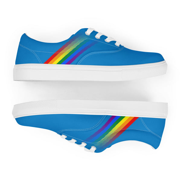 Gay Pride Colors Modern Blue Lace-up Shoes - Women Sizes