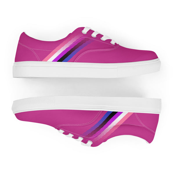 Genderfluid Pride Colors Modern Fuchsia Lace-up Shoes - Women Sizes
