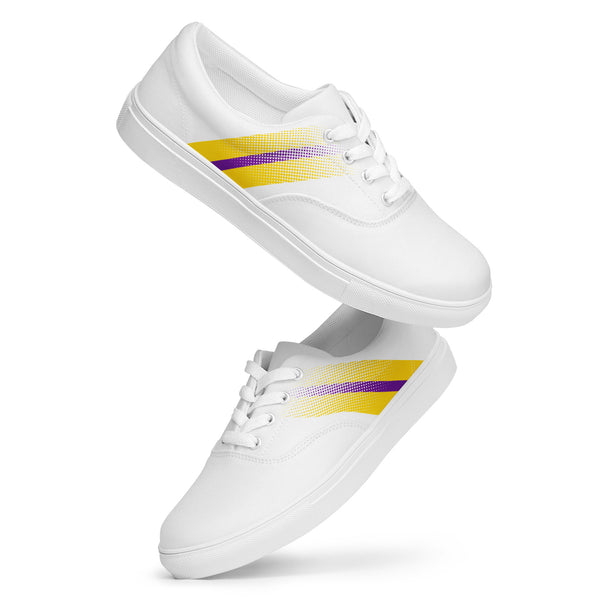 Intersex Pride Colors Modern White Lace-up Shoes - Women Sizes
