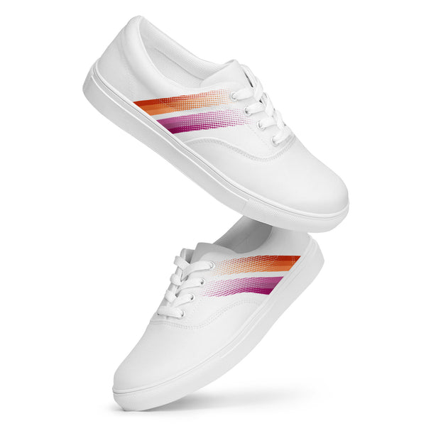 Lesbian Pride Colors Modern White Lace-up Shoes - Women Sizes