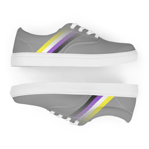 Non-Binary Pride Colors Modern Gray Lace-up Shoes - Women Sizes