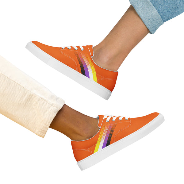 Non-Binary Pride Colors Modern Orange Lace-up Shoes - Women Sizes