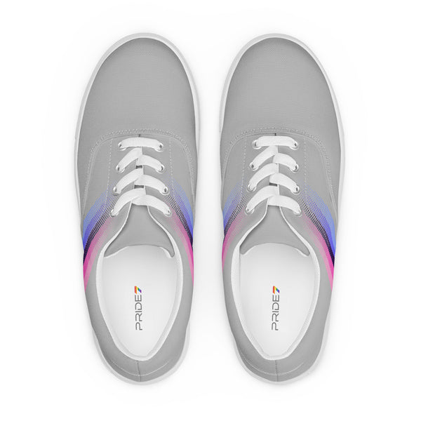 Omnisexual Pride Colors Modern Gray Lace-up Shoes - Women Sizes