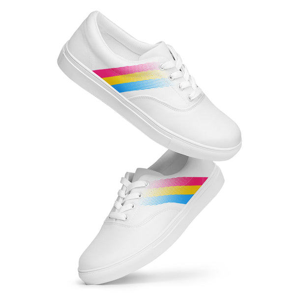 Pansexual Pride Colors Modern White Lace-up Shoes - Women Sizes