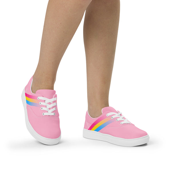 Pansexual Pride Colors Modern Pink Lace-up Shoes - Women Sizes