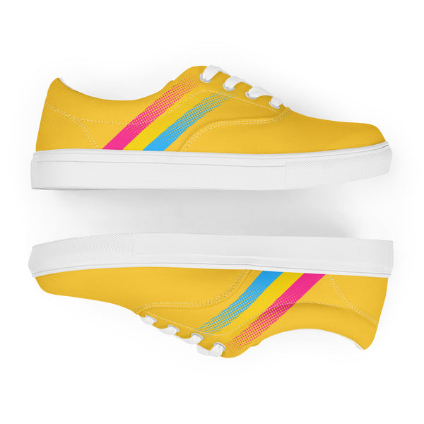 Pansexual Pride Colors Modern Yellow Lace-up Shoes - Women Sizes