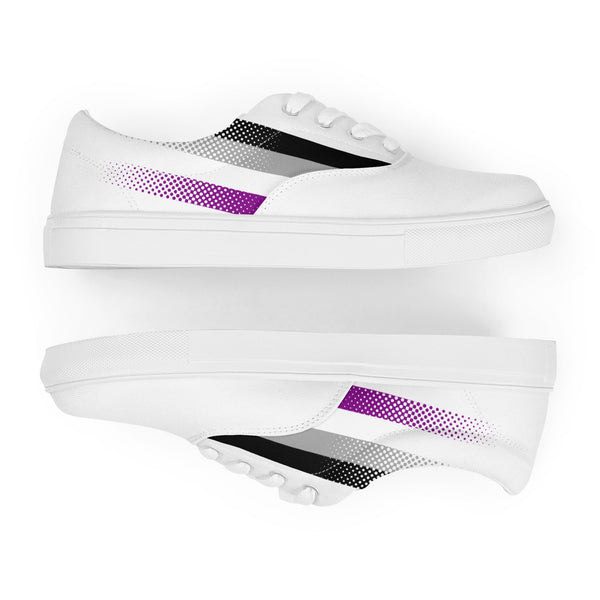 Asexual Pride Colors Original White Lace-up Shoes - Women Sizes
