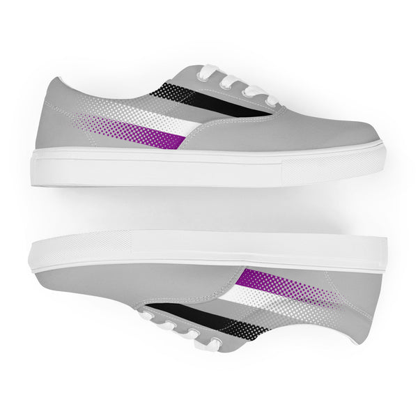Asexual Pride Colors Original Gray Lace-up Shoes - Women Sizes