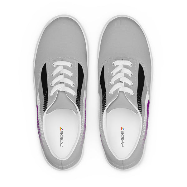 Asexual Pride Colors Original Gray Lace-up Shoes - Women Sizes