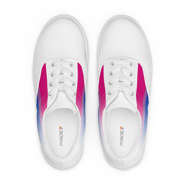 Bisexual Pride Colors Original White Lace-up Shoes - Women Sizes