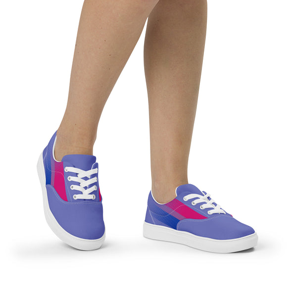 Bisexual Pride Colors Original Blue Lace-up Shoes - Women Sizes