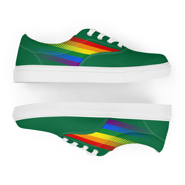 Gay Pride Colors Original Green Lace-up Shoes - Women Sizes