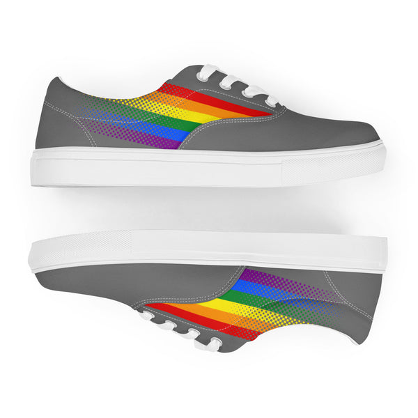 Gay Pride Colors Original Gray Lace-up Shoes - Women Sizes