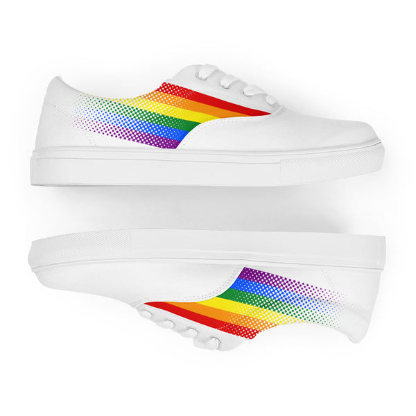 Gay Pride Colors Original White Lace-up Shoes - Women Sizes