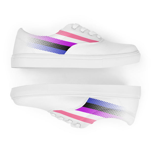 Genderfluid Pride Colors Original White Lace-up Shoes - Women Sizes