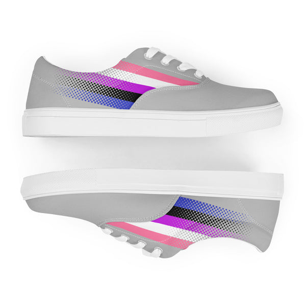 Genderfluid Pride Colors Original Gray Lace-up Shoes - Women Sizes