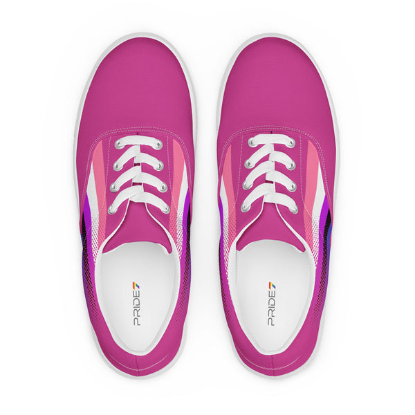 Genderfluid Pride Colors Original Fuchsia Lace-up Shoes - Women Sizes