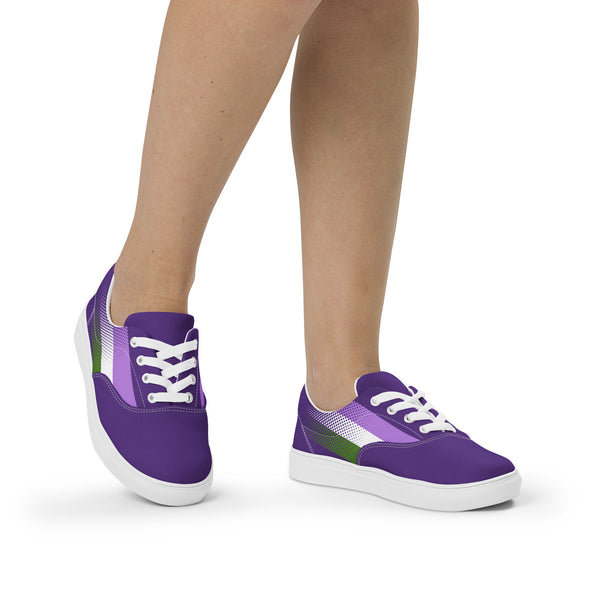 Genderqueer Pride Colors Original Purple Lace-up Shoes - Women Sizes