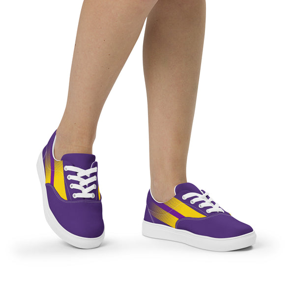 Intersex Pride Colors Original Purple Lace-up Shoes - Women Sizes