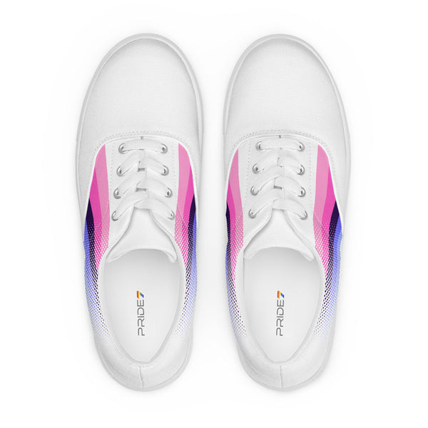 Omnisexual Pride Colors Original White Lace-up Shoes - Women Sizes
