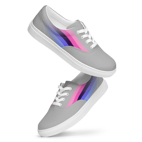 Omnisexual Pride Colors Original Gray Lace-up Shoes - Women Sizes