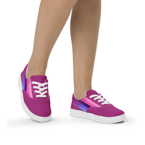Omnisexual Pride Colors Original Violet Lace-up Shoes - Women Sizes